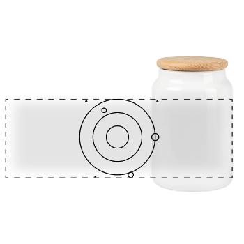 Sonnensystem minimalistisch - Panorama Keksdose mit Holzdeckel - Weiß - Vorne