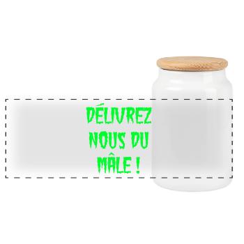 DÉLIVREZ-NOUS DU MÂLE - Boîte à biscuits avec couvercle en bois - blanc - Devant