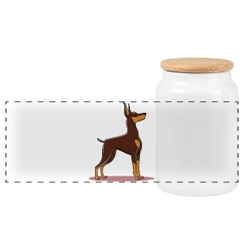 Doberman (comic) - Panoramic Cookie Jar with Wooden Lid - white - Front