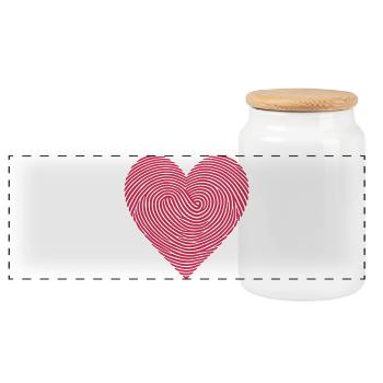Cœur Empreinte Empreinte - Couple Cœur Empreintes Digitales d’Amour - Boîte à biscuits avec couvercle en bois - blanc - Devant