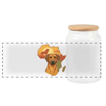 Rhodesian Ridgeback - Panoramic Cookie Jar with Wooden Lid - white - Front