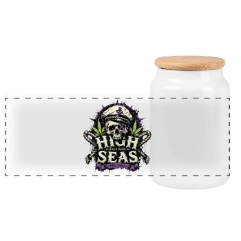 Tales from the Deep | Sailors Yarn by Cap’nKush - Panorama Keksdose mit Holzdeckel - Weiß - Vorne