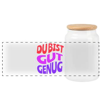 Tu es assez bon pour l’humour de mèmes - Boîte à biscuits avec couvercle en bois - blanc - Devant