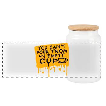 On ne peut pas verser dans un gobelet vide Soins personnels - Boîte à biscuits avec couvercle en bois - blanc - Devant