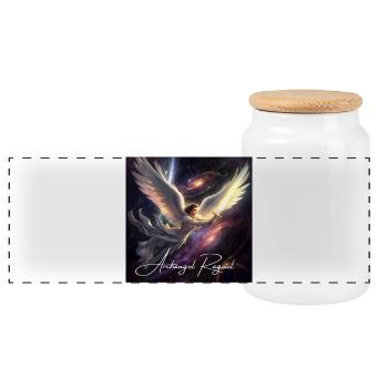 Archange Raguel - Boîte à biscuits avec couvercle en bois - blanc - Devant