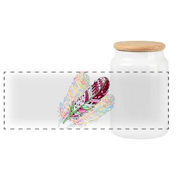 Stylo - Boîte à biscuits avec couvercle en bois - blanc - Devant