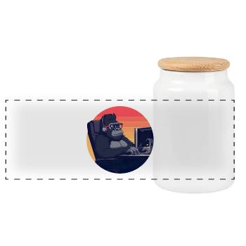Back IT Nerd Gorilla PC Workplace - Boîte à biscuits avec couvercle en bois - blanc - Devant