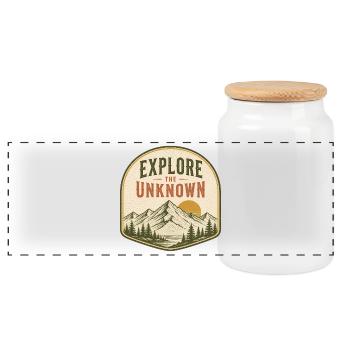 Explorer l’inconnu - Boîte à biscuits avec couvercle en bois - blanc - Devant