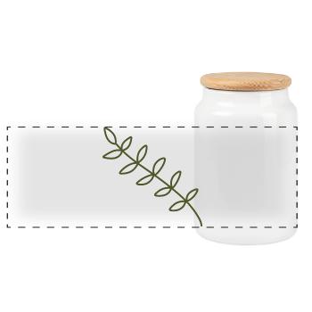 Vigne olivier diagonale - Boîte à biscuits avec couvercle en bois - blanc - Devant