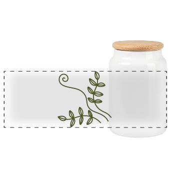 Art en ligne Olive Vine - Boîte à biscuits avec couvercle en bois - blanc - Devant