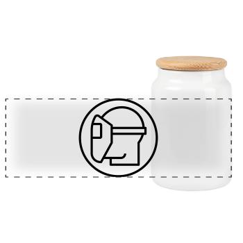 Casque de soudage, soudeur, spécialiste de la soudure - Boîte à biscuits avec couvercle en bois - blanc - Devant