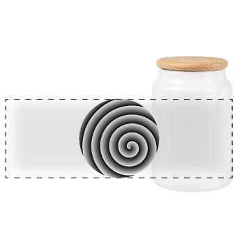 Monochrome Vortex-Kunst - Panorama Keksdose mit Holzdeckel - Weiß - Vorne