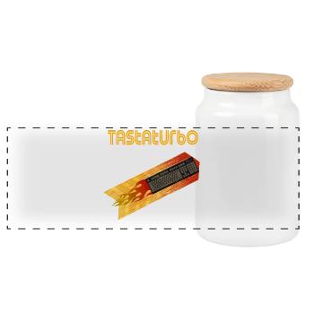 Lustiger Computer-Spruch Büro Geschenkidee - Panorama Keksdose mit Holzdeckel - Weiß - Vorne