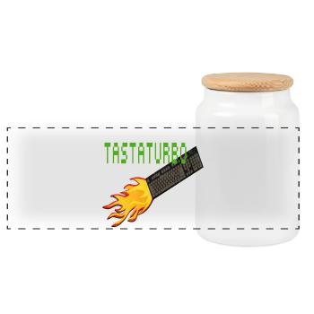Travail informatique blague Clavier à taper rapidement - Boîte à biscuits avec couvercle en bois - blanc - Devant