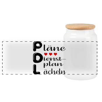 Pflegedienstleitung Pläne - Panorama Keksdose mit Holzdeckel - Weiß - Vorne