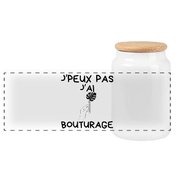 J'peux pas j'ai Bouturage - Boîte à biscuits avec couvercle en bois - blanc - Devant