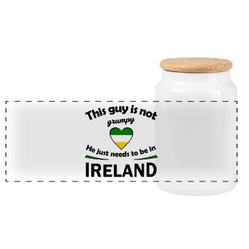 Herzflagge Grün Weiß Gelb Irland - Panorama Keksdose mit Holzdeckel - Weiß - Vorne