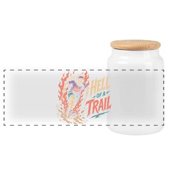 Trailrunning – Toller Trail - Panorama Keksdose mit Holzdeckel - Weiß - Vorne