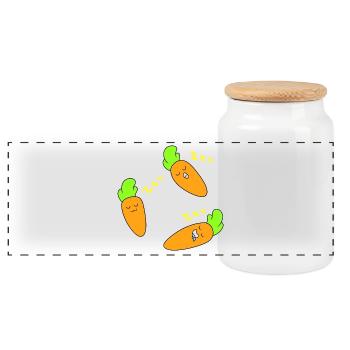 Carotte face endormie - Boîte à biscuits avec couvercle en bois - blanc - Devant