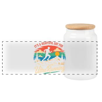 C’est une belle journée pour l’ultra course - Boîte à biscuits avec couvercle en bois - blanc - Devant