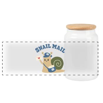 Courrier postal drôle Facteur mignon - Boîte à biscuits avec couvercle en bois - blanc - Devant