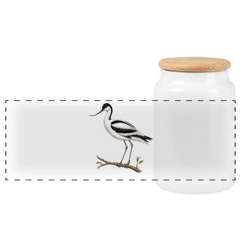 Avocette élégante – Illustration ornithologique - Boîte à biscuits avec couvercle en bois - blanc - Devant