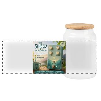 The Shield — Parodie de pédale de guitare Soul Protector - Boîte à biscuits avec couvercle en bois - blanc - Devant