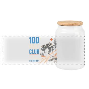 Trail Running - Club du 100 miles - Boîte à biscuits avec couvercle en bois - blanc - Devant