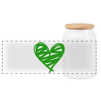 Cœur - Boîte à biscuits avec couvercle en bois - blanc - Devant