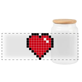 Cœur - Boîte à biscuits avec couvercle en bois - blanc - Devant