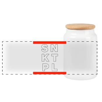 SNKTPL ST. PAULI HAMBURG DISTRICT LINKS COLORFUL - Panoramic Cookie Jar with Wooden Lid - white - Front
