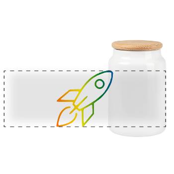 Rocket Rainbow - Boîte à biscuits avec couvercle en bois - blanc - Devant