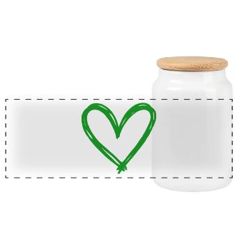 Cœur - Boîte à biscuits avec couvercle en bois - blanc - Devant
