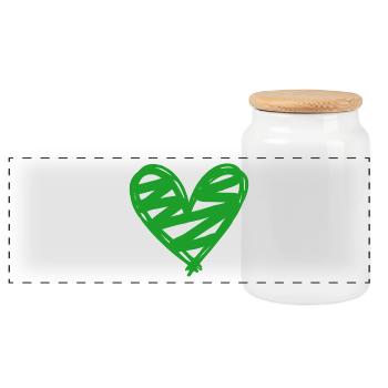 Cœur - Boîte à biscuits avec couvercle en bois - blanc - Devant