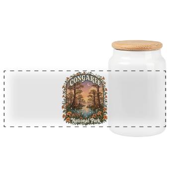 Congaree National Park USA South Carolina Hiking - Panoramic Cookie Jar with Wooden Lid - white - Front