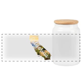Carte aquarelle Californie - Boîte à biscuits avec couvercle en bois - blanc - Devant