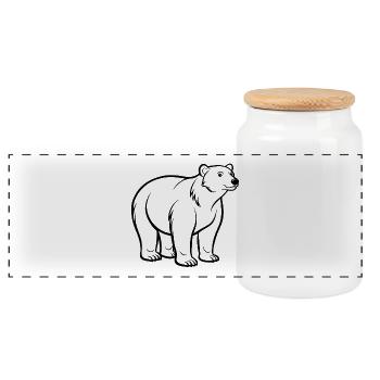 Ours polaire - Boîte à biscuits avec couvercle en bois - blanc - Devant