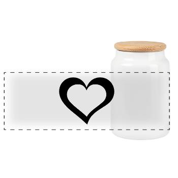 Cœur - Boîte à biscuits avec couvercle en bois - blanc - Devant