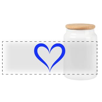 Cœur - Boîte à biscuits avec couvercle en bois - blanc - Devant