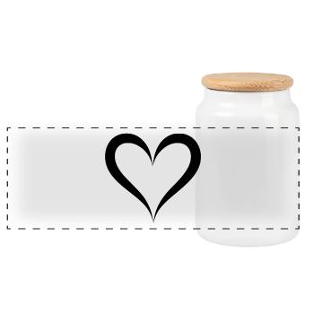 Cœur - Boîte à biscuits avec couvercle en bois - blanc - Devant