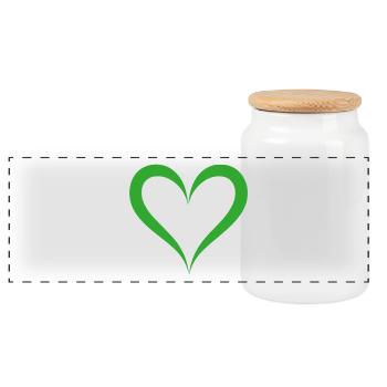 Cœur - Boîte à biscuits avec couvercle en bois - blanc - Devant