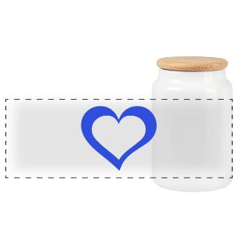 Cœur - Boîte à biscuits avec couvercle en bois - blanc - Devant