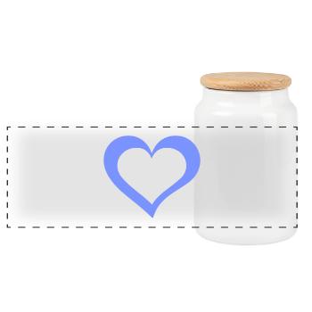 Herz_164 - Boîte à biscuits avec couvercle en bois - blanc - Devant