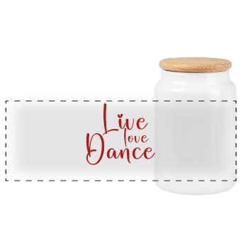 Danse d’amour en direct - Boîte à biscuits avec couvercle en bois - blanc - Devant