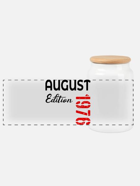 50. Geburtstag August 1976 - Panorama Keksdose mit Holzdeckel - Weiß