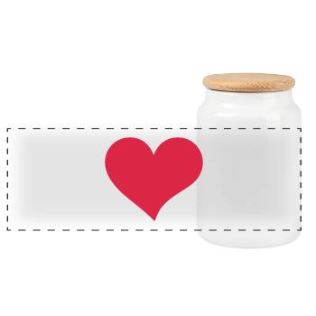 Cœur - Boîte à biscuits avec couvercle en bois - blanc - Devant