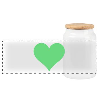 Cœur - Boîte à biscuits avec couvercle en bois - blanc - Devant
