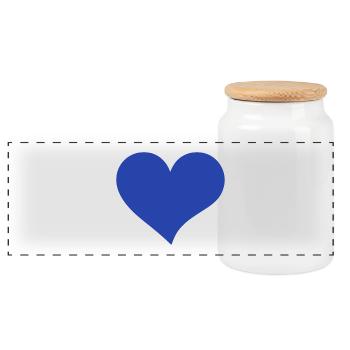 Cœur - Boîte à biscuits avec couvercle en bois - blanc - Devant
