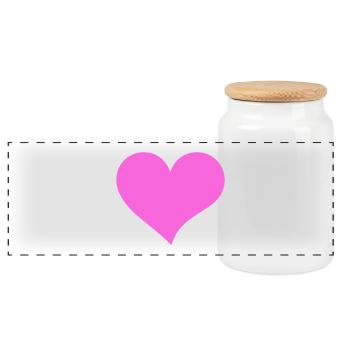 Cœur - Boîte à biscuits avec couvercle en bois - blanc - Devant