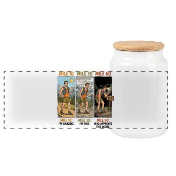 Ultramarathon 100 Miles Trail Runner - Boîte à biscuits avec couvercle en bois - blanc - Devant